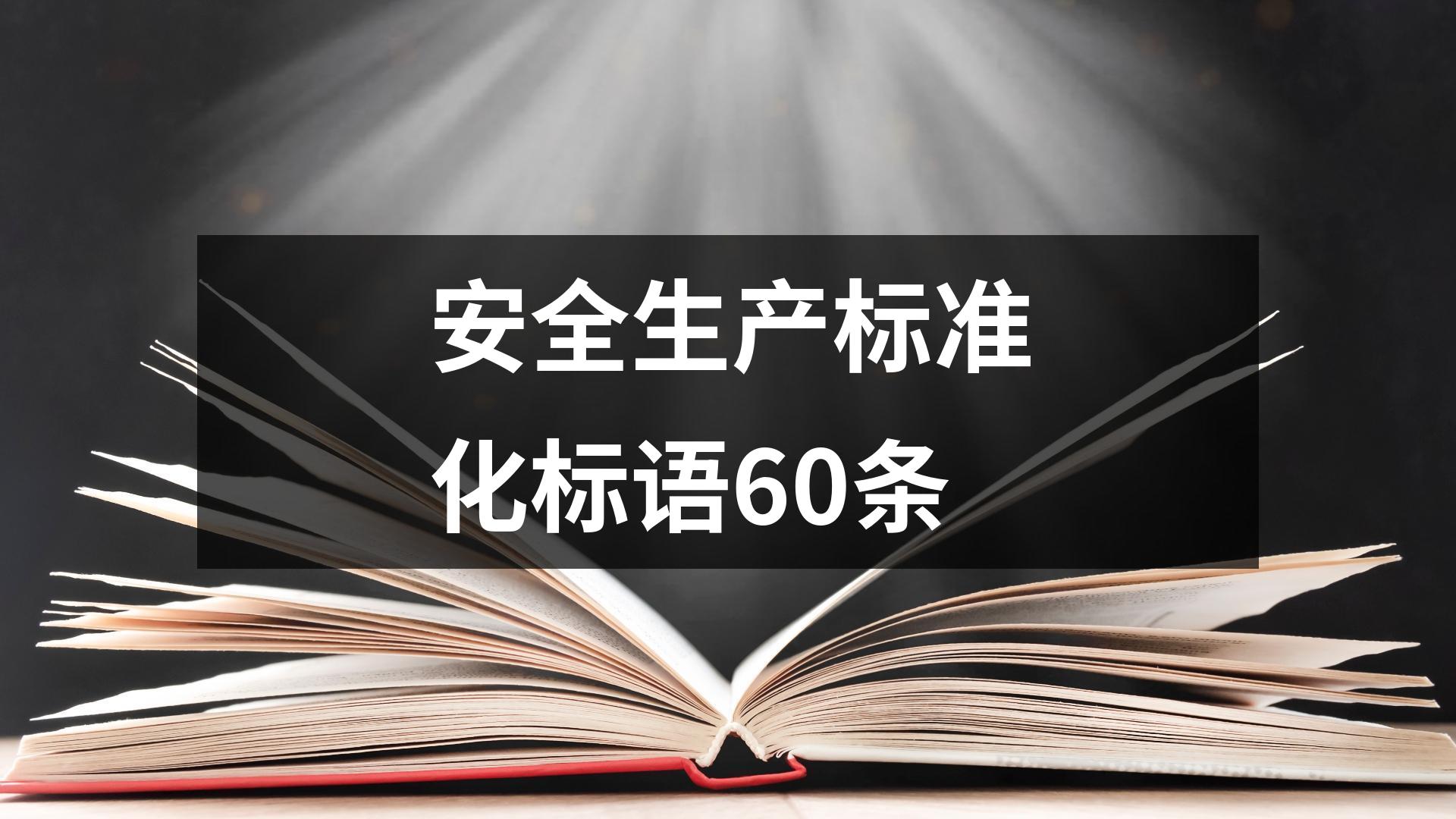 安全生產標準化標語60條